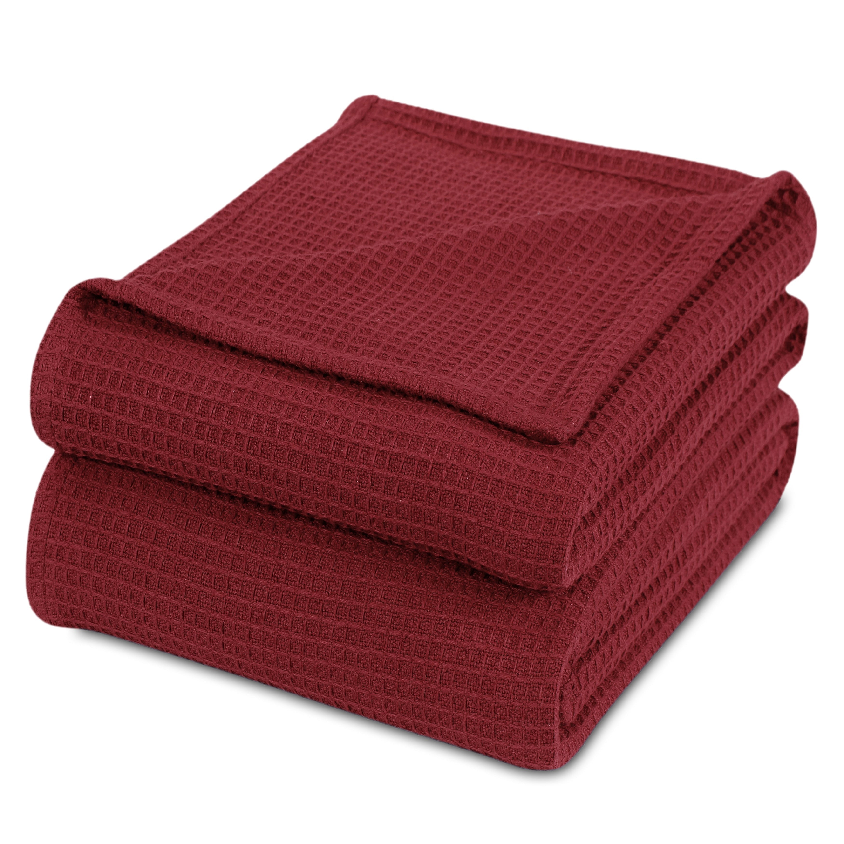 Couvertures thermiques toutes saisons 100 % coton gaufré de poids moyen