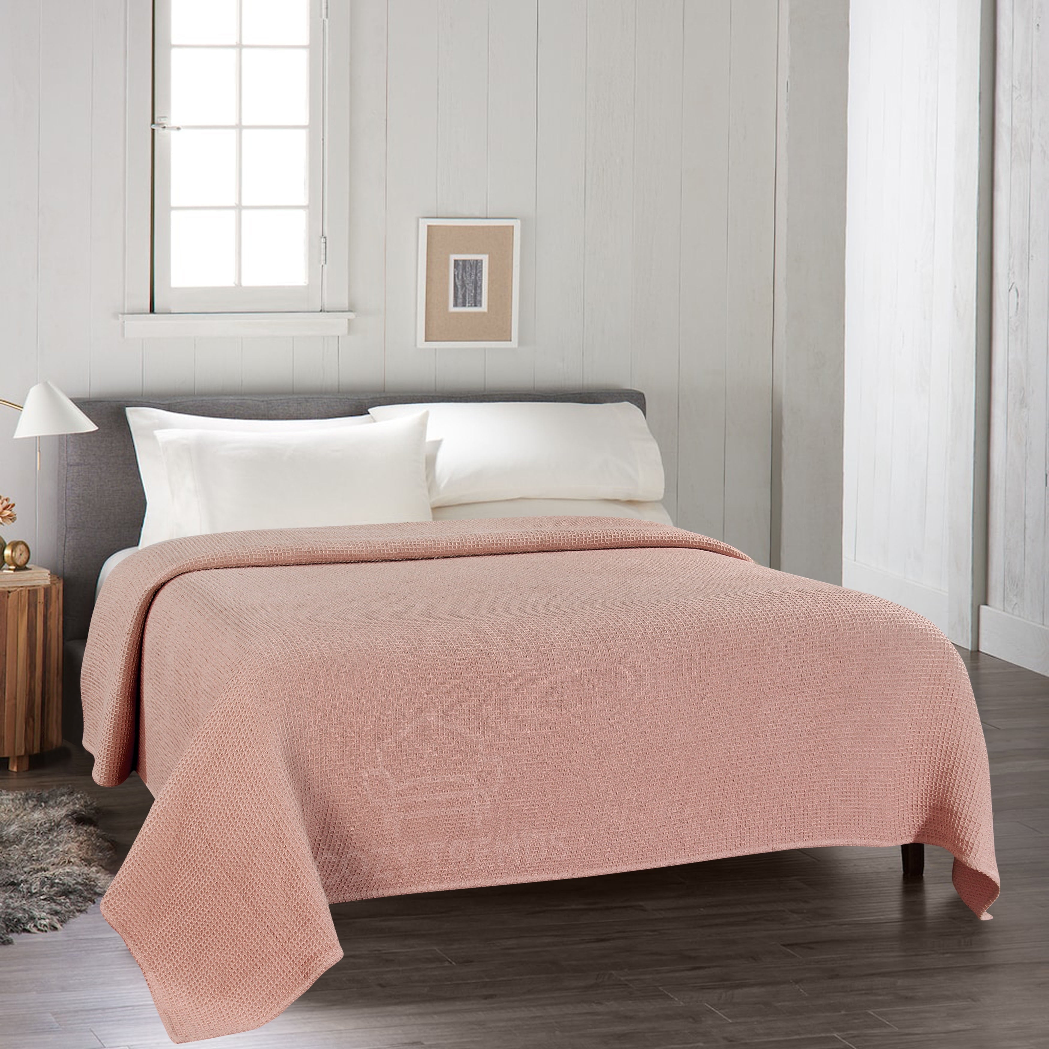 Couvertures thermiques toutes saisons 100 % coton gaufré de poids moyen