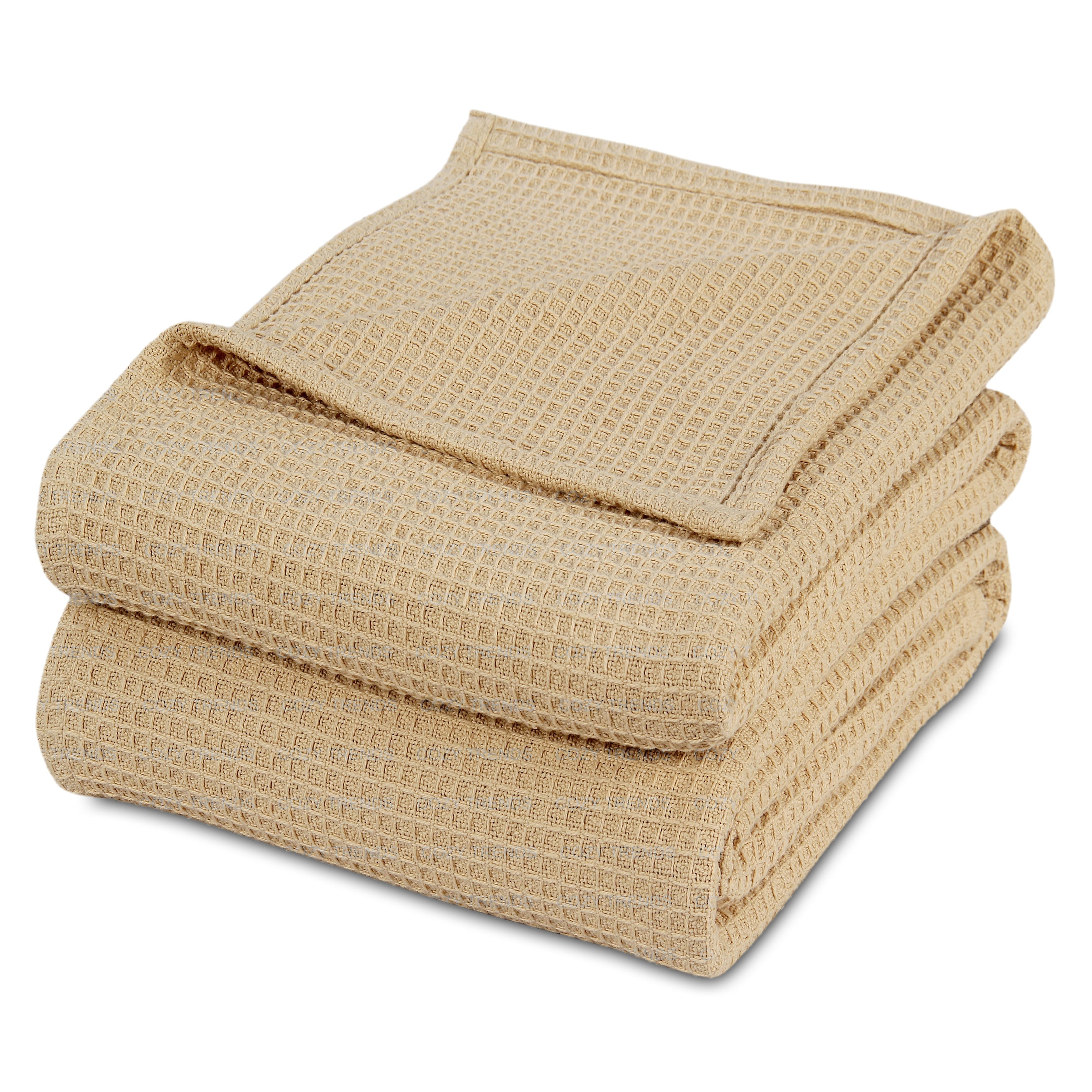 Couvertures thermiques toutes saisons 100 % coton gaufré de poids moyen