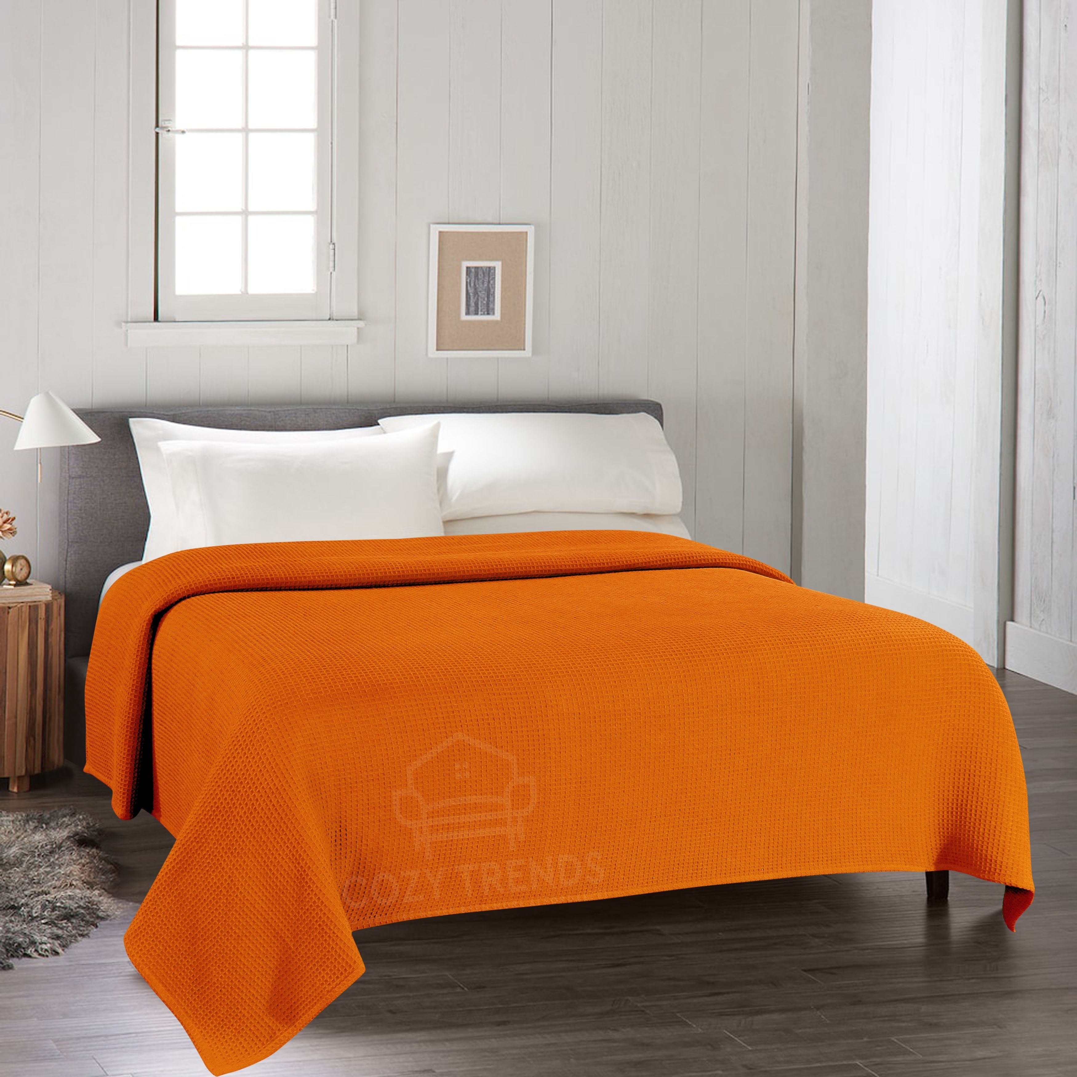 Couvertures thermiques toutes saisons 100 % coton gaufré de poids moyen