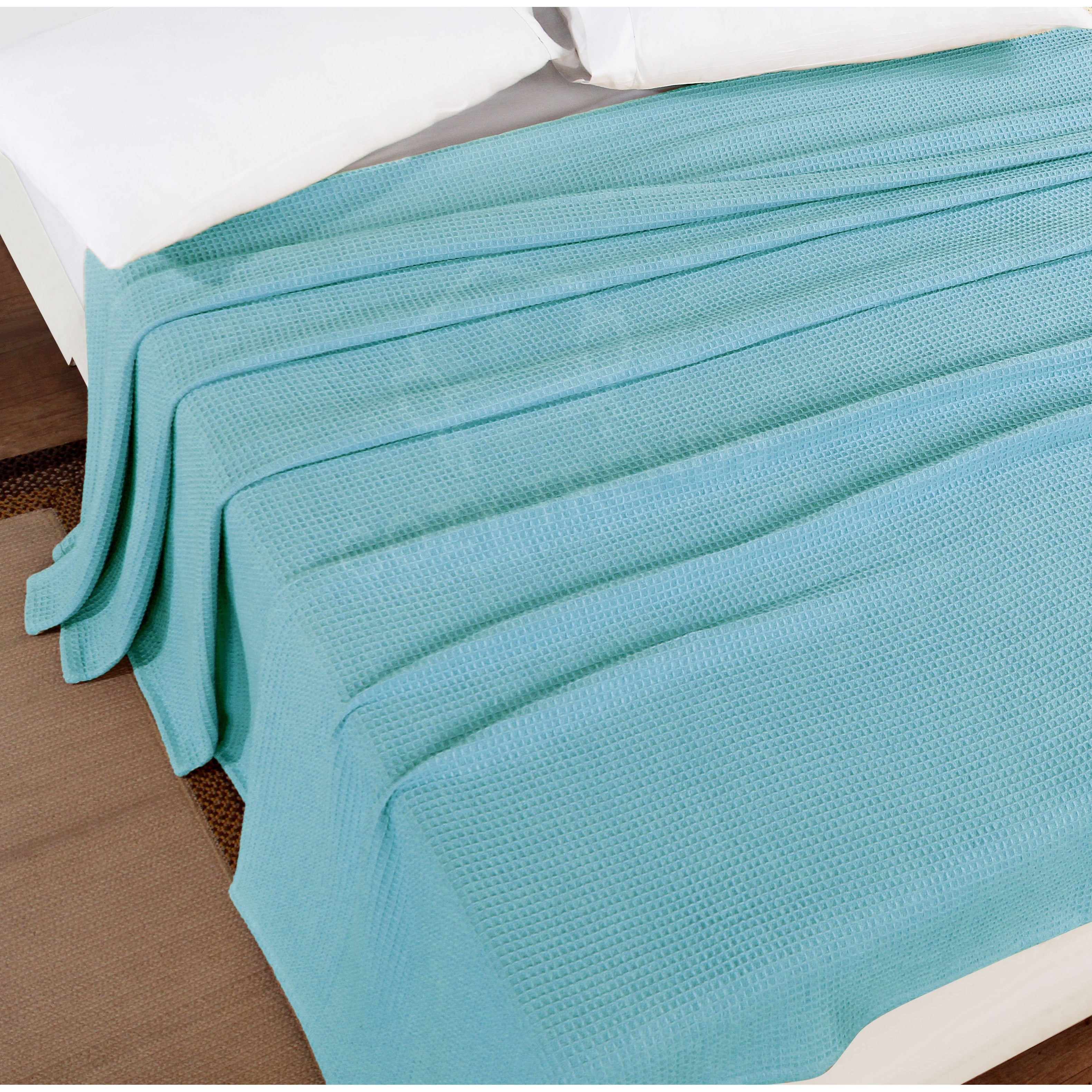 Couvertures thermiques toutes saisons 100 % coton gaufré de poids moyen