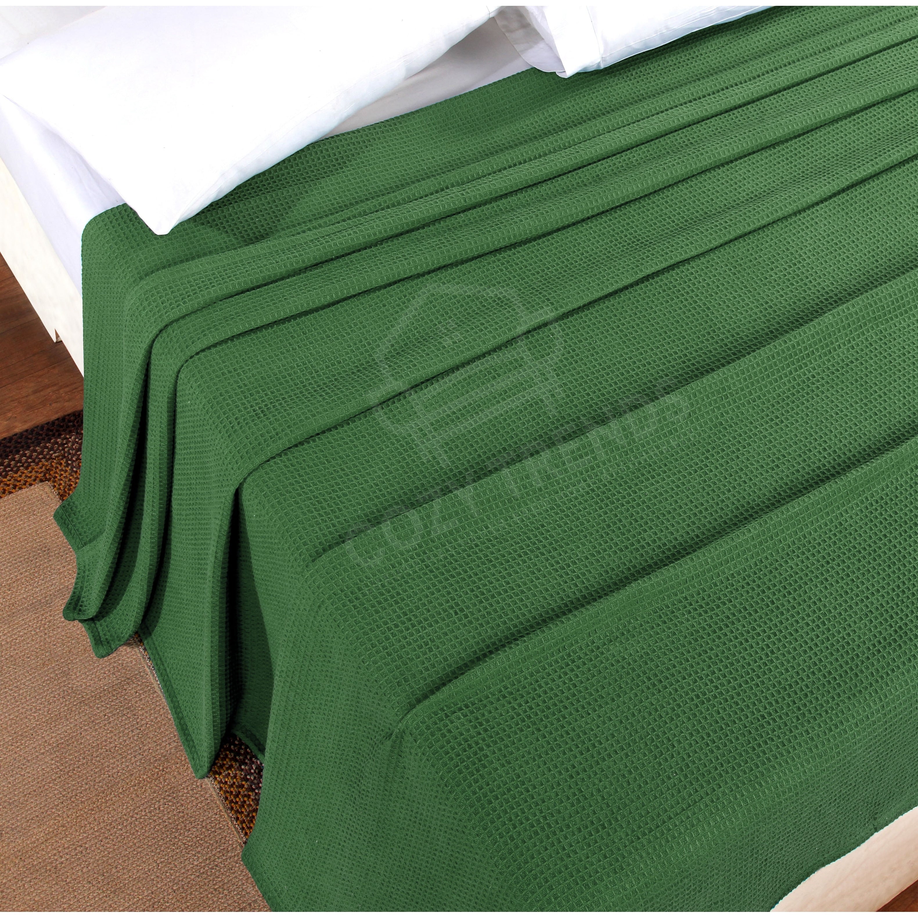 Couvertures thermiques toutes saisons 100 % coton gaufré de poids moyen