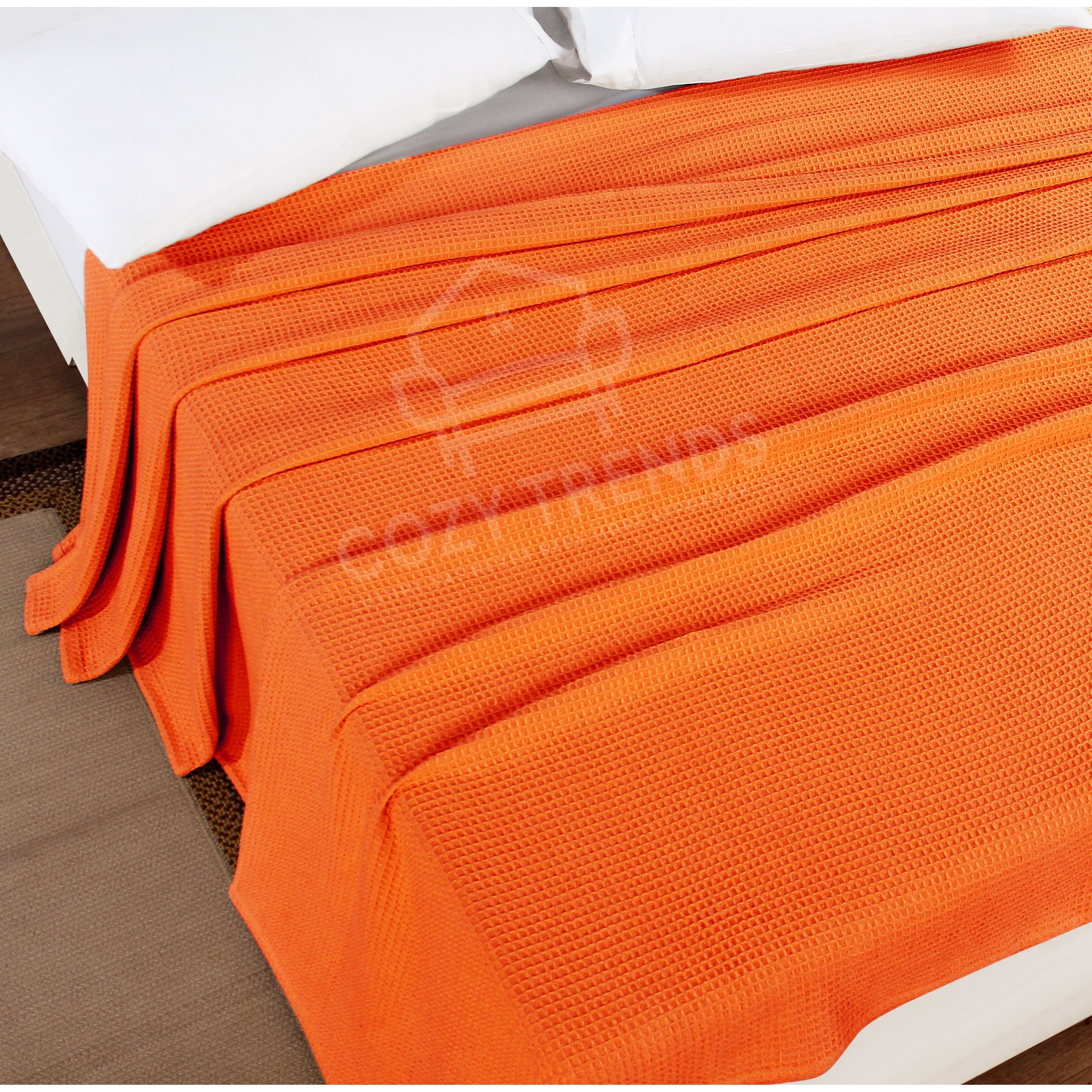 Couvertures thermiques toutes saisons 100 % coton gaufré de poids moyen