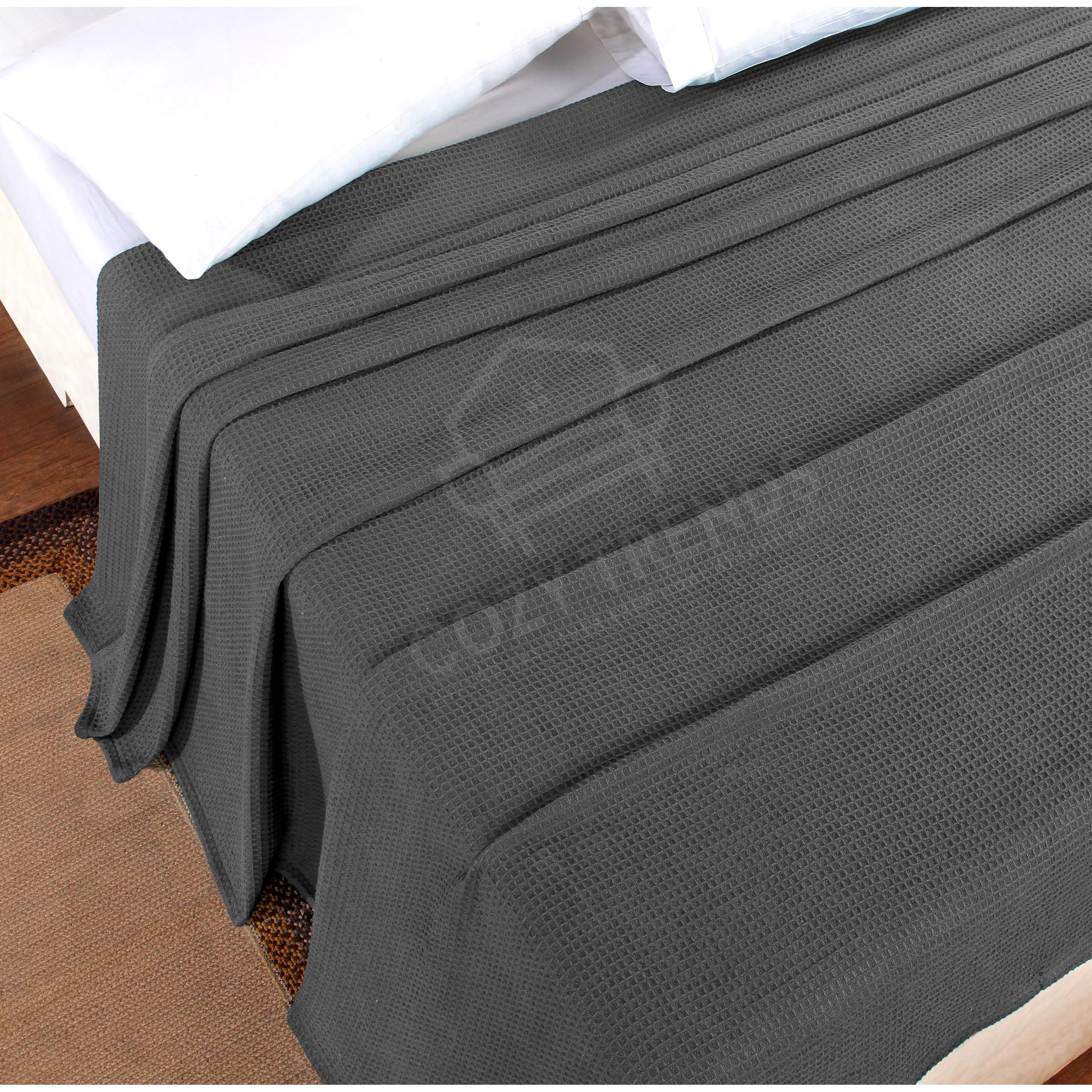 Couvertures thermiques toutes saisons 100 % coton gaufré de poids moyen