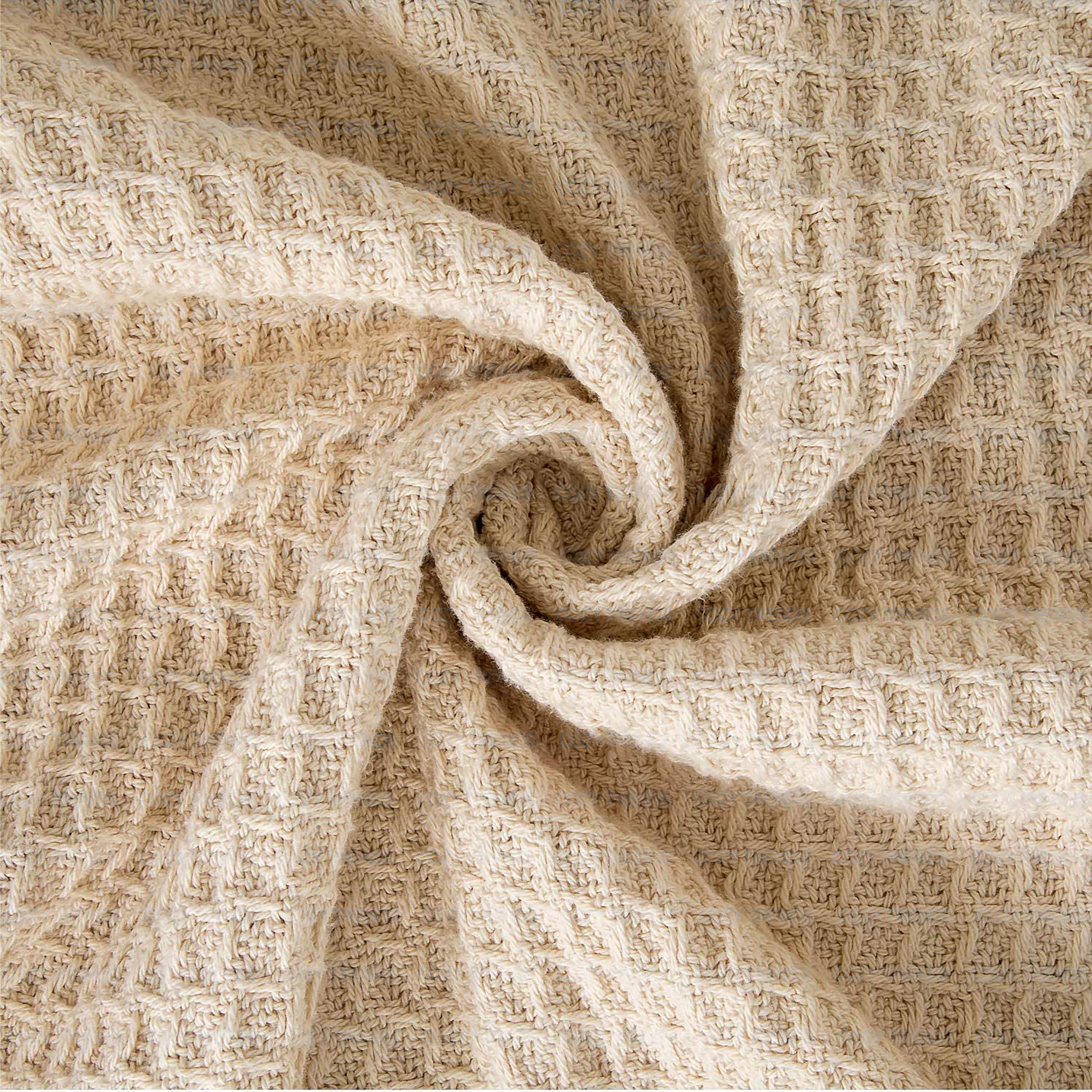 Couvertures thermiques toutes saisons 100 % coton gaufré de poids moyen