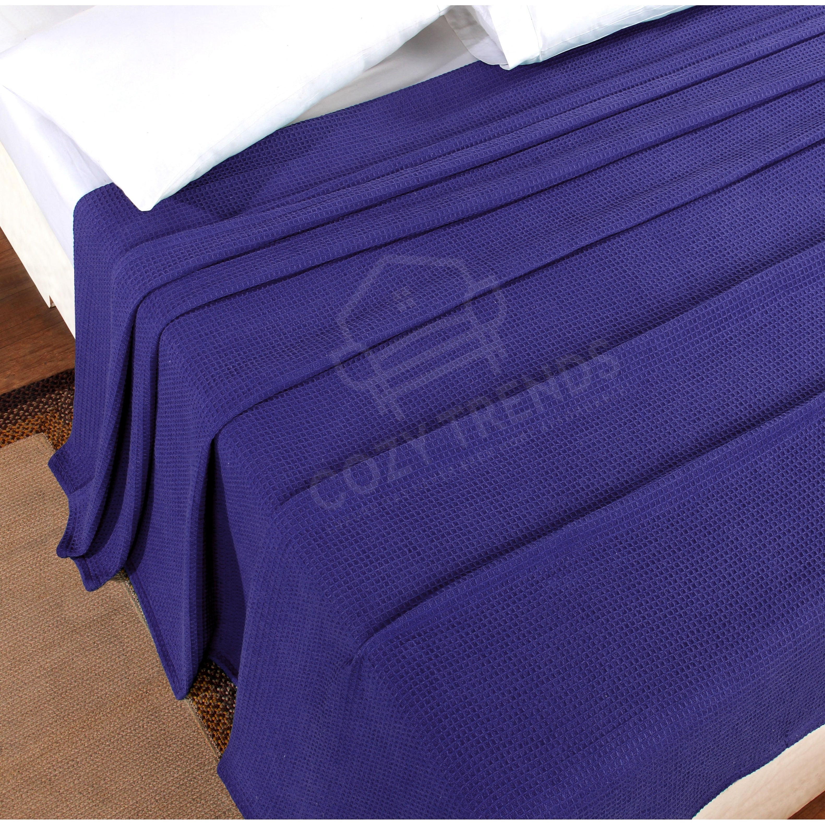 Couvertures thermiques toutes saisons 100 % coton gaufré de poids moyen
