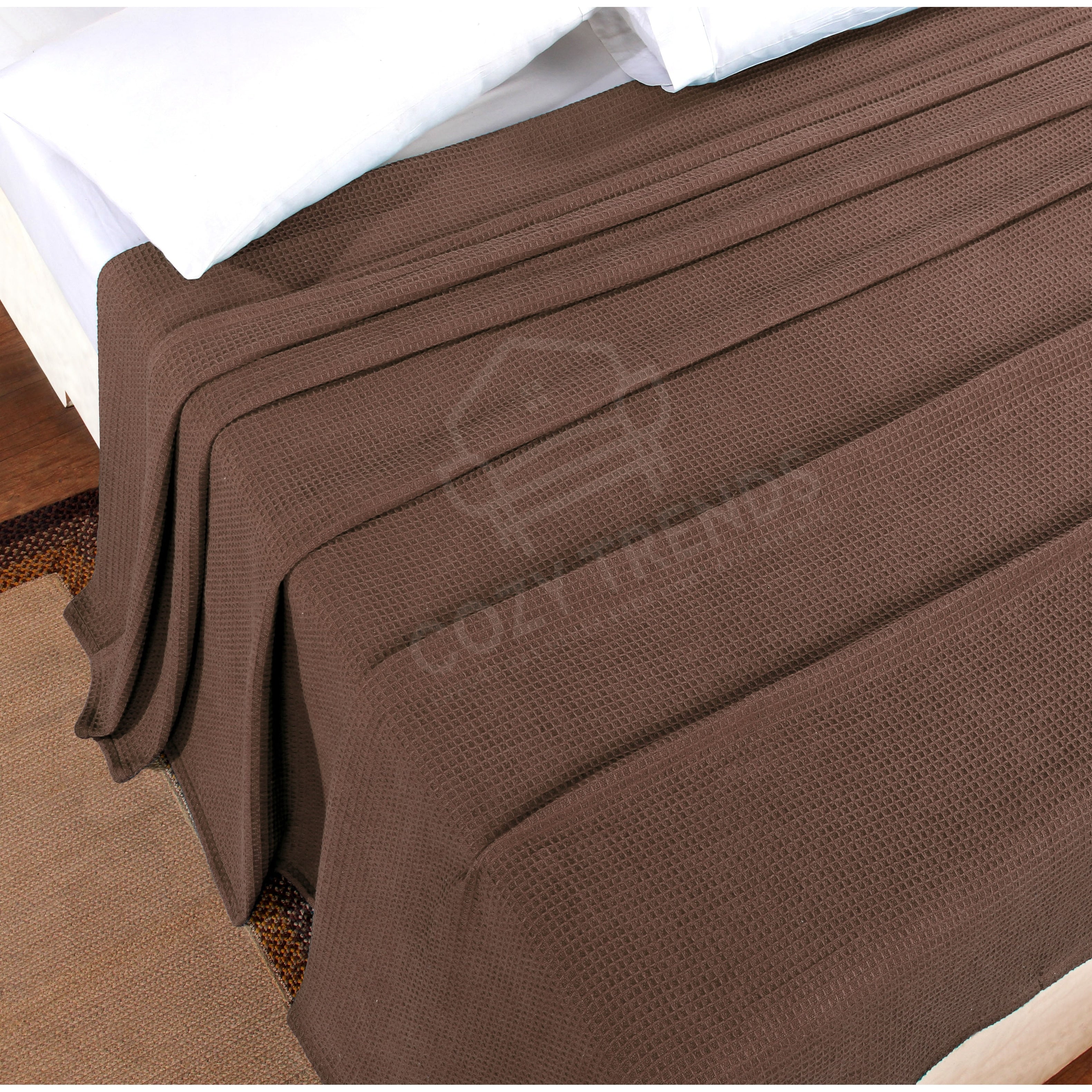 Couvertures thermiques toutes saisons 100 % coton gaufré de poids moyen